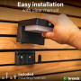 Brendz Applique murale solaire LED d'extérieur avec détecteur de mouvement, 400 lumens, étanche IP44, 2 modes d'éclairage, lumiè