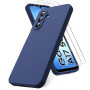 Vansdon Coque Compatible avec Samsung Galaxy A17 4G/5G, Bleu Nuit | 2 Film de Protection en Verre trempé, Housse Souple en TPU e
