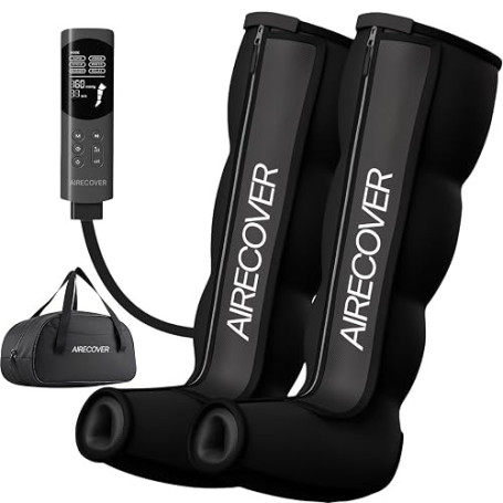 Pressothérapie Jambes – Bottes de Compression d’Air avec 4 Chambres à Air, 6 Modes, 9 Niveaux de Pression, 40 à 200 mmHg, Massag
