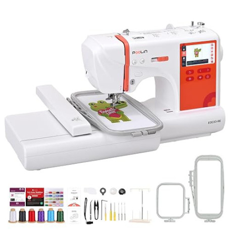 Poolin EOC03 embroidery machine - Machine à broder électronique – Écran tactile LCD 4.3″, cadres 10×10 cm et 10×23,5 cm, import
