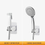 Ibergrif Support Pommeau de Douche Sans Perçage, Support Douchette | Universel, Réglable 45°, Chromé Accroche Pommeau de douche,