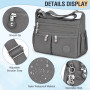 TEUEN Sac Bandoulière Femme Grande Capacité Sac à Main Bandoulière Imperméable en Nylon Messager avec Bandoulieres Réglable et M