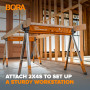 BORA Workhorse XT PM-3360T Lot de 2 chevalets de sciage pliables et réglables en hauteur avec pieds réglables pour entrepreneurs