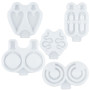 FUNSHOWCASE Moules en silicone et résine époxy pour boucles d'oreilles pendantes en forme de cœur serpent ovale en forme de C, f