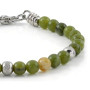 10:10 Bracelet en pierre naturelle de jade de 6 mm, perles en acier inoxydable, bracelet très résistant, fabriqué en Italie