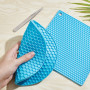 GORGECRAFT 2 Styles Silicone Doming Mat Rond Carré Résine Doming Tapis Résistant à la Chaleur Synthétique Caoutchouc Nid d'abeil
