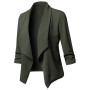 IQYU Blazer Femme Sportif Court : Veste Femme Noir Blazer d'affaires Manches 3/4 Vestes Blazer Grandes Tailles Veste d'été Légèr