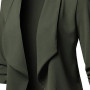 IQYU Blazer Femme Sportif Court : Veste Femme Noir Blazer d'affaires Manches 3/4 Vestes Blazer Grandes Tailles Veste d'été Légèr