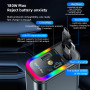 Chargeur Voiture Rétractable 5 en 1 Allume Cigare USB C avec Projection d'Étoiles, Câble de Charge (C+L) pour iPhone/Samsung Gal