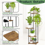 Digtokore Support Plantes Intérieur à 5 Niveaux, Étagère Plante En Métal | Présentoir d'angle pour pots de fleurs, Porte Plante 
