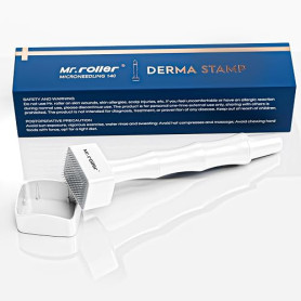 Mr.roller Derma Stamp, Derma Stamp, 0-3 mm 140 broches professionnel Microneedle Dermastamp pour la croissance des cheveux, de l