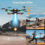 GPS Drone avec Camera 4k pour Enfants Adultes,FPV Drone avec écran HD de 4,5",Deux Batteries,Carte SD de 8 Go,Compatible avec le