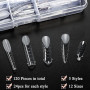 MELLIEX 120 Pièces Faux Ongles Conseils de Extension 5 Formes Clear Système De Formes D'ongles Doubles avec Nail Tips Clip, Bros