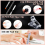 MELLIEX 120 Pièces Faux Ongles Conseils de Extension 5 Formes Clear Système De Formes D'ongles Doubles avec Nail Tips Clip, Bros