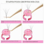100Pièces Colle Bagues, Support Colle à Cils, Bague Colle Extension de Cils | Tasses à Anneaux Colle, Bague Cil, Jetables Anneau