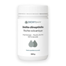 Zéolite - Roche volcanique pure et 100% naturelle - Pureté ≃94% en Clinoptilolite - Origine EU - 500g - Poudre ultra-fine - Sans