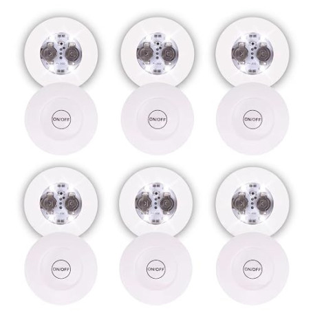 Lot de 6 Dessous de Verre LED Blancs, Autocollant Lumineux pour Bouteille | Lot de 6 Sous-Verres LED Blancs de 6 cm Autocollant