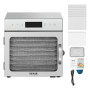 VEVOR Déshydrateur alimentaire, 8 plateaux en acier inox, séchoir électrique aliments 400 W, température réglable, minuterie 24