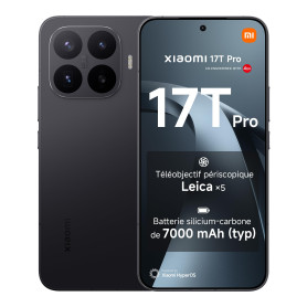 XIAOMI 17T Pro Smartphone 12 Go + 1 to Téléobjectif Leica x5 - Noir | Écran 6,83 pouces 144Hz, batterie 7000mAh, 5G, HyperCharge