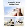 Lexar D40E Double Clé USB 3.2 Type-C, USB-A/C, 64Go, Champagne Argent | clé USB-C Flash Drive Matériau métallique Pivotant Conce