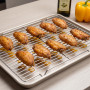 Lot de 2 grilles de refroidissement rectangulaires en acier inoxydable pour pâtisserie, rôtir, refroidir, griller, passe au lave