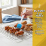 Lot de 2 grilles de refroidissement rectangulaires en acier inoxydable pour pâtisserie, rôtir, refroidir, griller, passe au lave