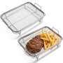 Behogan Lot de 2 paniers de barbecue en acier inoxydable - Grille de cuisson multifonction - En maille durable - Pour cuisine, b