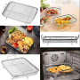 Seutmrou Panier Grill Acier Inoxydable, Panier de Cuisson multifonction, Panier Légumes Acier Inoxydable, Panier à barbecue en f
