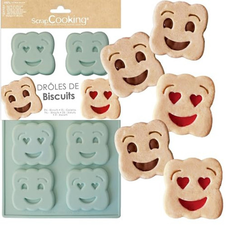 ScrapCooking - Moule Silicone « Drôles de Biscuits » - Pour Biscuits Rigolos - Goûter Maison - Apte Four & Congélateur - Pâtisse