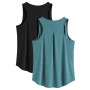 PINSPARK Lot de 2 Débardeur de Sport pour Femme, Haut de Yoga, de Sport, à séchage Rapide, sans Manches, Dos Nageur, Respirant, 