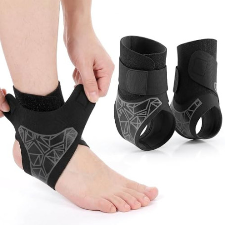 Lot de 2 supports de cheville pour le football, attelle de cheville, bandage de pied, protection contre les entorses de la chevi