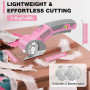 SHALL Ciseaux électriques sans fil 4 V，Ciseaux Couture Tissu, éclairage LED et lame de rechange – Cutter rotatif rechargeable po