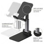 Lot de 2 Support Téléphone Bureau, Support Smartphone Réglable en Hauteur et Angle, Porte Téléphone Portable Pliable en Métal po
