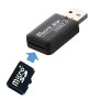Clé USB 2.0 Haute Vitesse Lecteur Carte Mémoire Adaptateur Micro SD TF Reader Noir