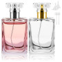 Bohoray 2Pcs 50ml Flacon Vaporisateur Verre, Vaporisateur Parfum vide Flacon Pulvérisateur Pour Voyages, Atomiseur de Parfum Ech