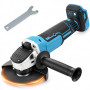 Meuleuse d'angle sans fil compatible avec Makita 18 V, 8500 tr/min, 4 niveaux de vitesse, disque abrasif de 125 mm avec clé de m