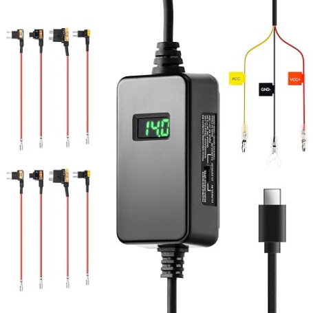 70mai Hardwire Kit UP06 pour Dashcam Voiture, USB-C, Protection Basse Tension à 3 Niveaux, Compatible avec M310, A410, A510, A80
