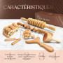 Ezero Maderotherapie Kit Complet Cellulite 6 Pièces - Kit Maderotherapie Complet - Palper Rouler Anti Cellulite, Rouleau Massage