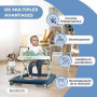 Mobiclinic®, Trotteur Bébé, Pliable, Jouets Interactifs, Avec Musique et Lumières, Réglable en 3 Hauteurs, Plateau Amovible, Ray