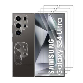 Pcircb [3+2 Pièces Verre Trempé Compatible avec Samsung Galaxy S24 Ultra​ vitre protection, 3pcs protection écran et 2pcs Caméra
