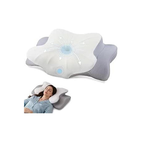 SOYA 3.0 Oreiller Ergonomique Cervical – Anti-Ronflement, 2 Hauteurs | Mousse à mémoire de forme souple, pour dormir sur le dos