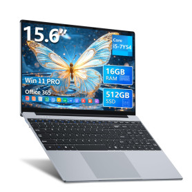 Ordinateur Portable de 15,6 Pouces avec Core i5 7Y54 Processeur, 16 Go RAM et 512 Go SSD, Win 11 PC Portable 1920*1080 IPS FHD É