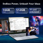 Ordinateur Portable de 15,6 Pouces avec Core i5 7Y54 Processeur, 16 Go RAM et 512 Go SSD, Win 11 PC Portable 1920*1080 IPS FHD É