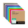 Cricut Vinyle Adhésif Permanent | Lot de 25 Feuilles | 30,5 cm x 30,5 cm (12" x 12") | Feuilles de Vinyle Auto-Adhésif pour Plot