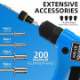 AKKTOL Pince a Rivet, Riveteuse Professionnelle, Pince a Rivet Pop avec 200 Rivets pour 4 Types 4,8mm 4,0mm 3,2mm 2,4mm, Pince à