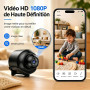Camera Espion, Mini Caméra de Surveillance WiFi HD 1080P, avec Vision Nocturne Détection de Mouvement, Accès à Distance et Enreg