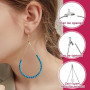 TOAOB 392pcs Crochets de Boucles D'oreilles Kit de Loisirs Créatifs de 6 Style Boucles d'oreilles Pendentif Or Argent en Métal a