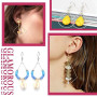 TOAOB 392pcs Crochets de Boucles D'oreilles Kit de Loisirs Créatifs de 6 Style Boucles d'oreilles Pendentif Or Argent en Métal a