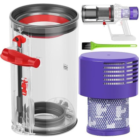 RUKHOOL V10 Poubelle Collecteur Réservoir pour Dyson V10 SV12 SV13 SV27 Filtre Bac à Poussière Cuve Pièces Détachées Accessoires