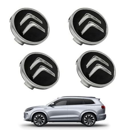 Cache Moyeu pour Citroen, 4 pièces Enjoliveur pour Citroen C3, CAC he Mo yeu, Ca Che MOY EU pour Renault, Ca Che-Moyeu De Roue D